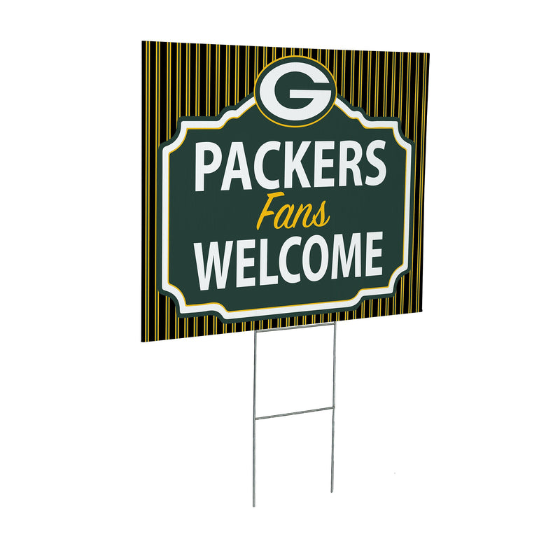 Green Bay Packers Yard Sign, "Fans Welcome"