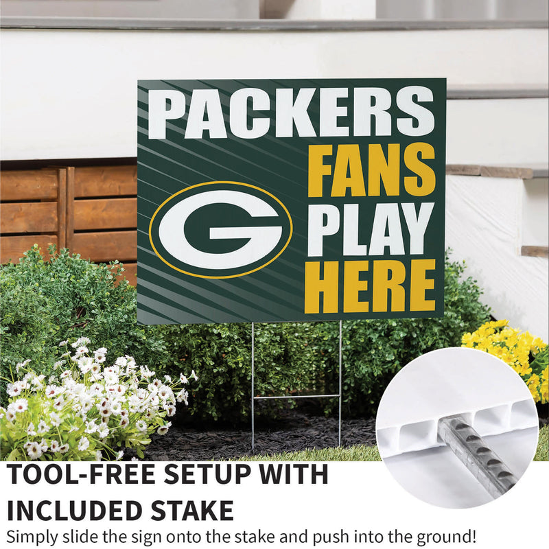 Green Bay Packers Yard Sign "Fans Play Here"