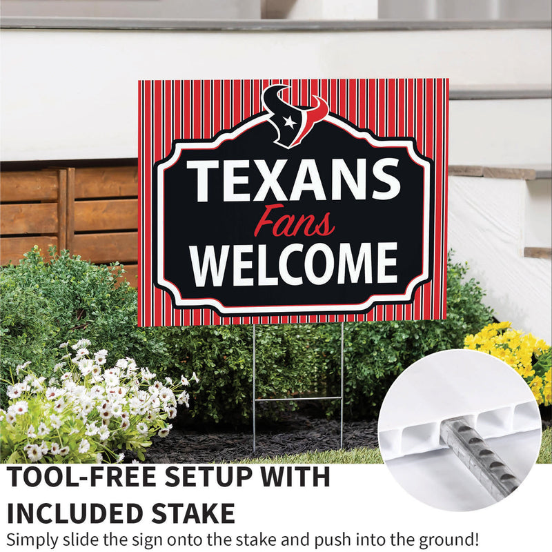 Houston Texans Yard Sign, "Fans Welcome"