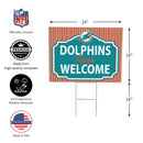 Miami Dolphins Yard Sign, "Fans Welcome"