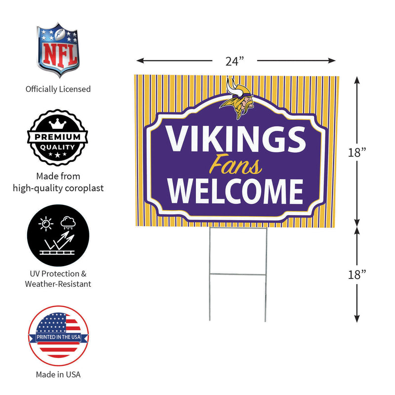 Minnesota Vikings Yard Sign, "Fans Welcome"