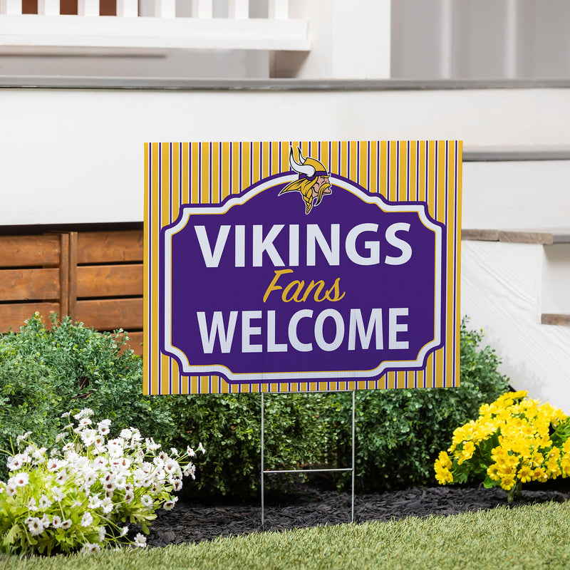 Minnesota Vikings Yard Sign, "Fans Welcome"