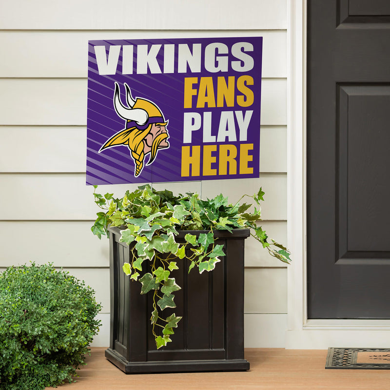 Minnesota Vikings Yard Sign "Fans Play Here"