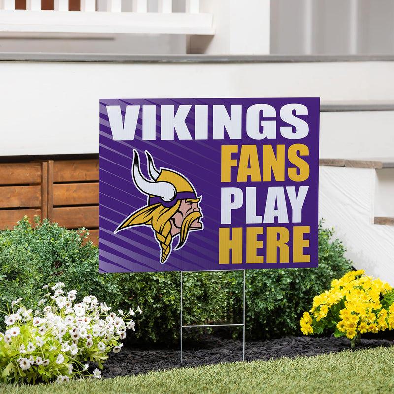 Minnesota Vikings Yard Sign "Fans Play Here"
