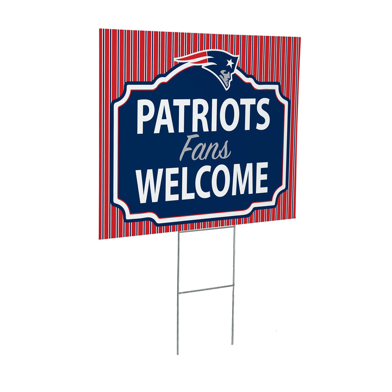 New England Patriots Yard Sign, "Fans Welcome"