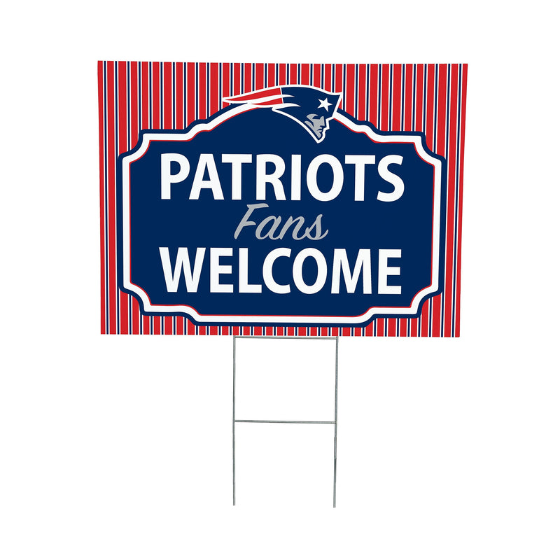 New England Patriots Yard Sign, "Fans Welcome"