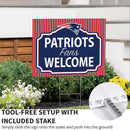 New England Patriots Yard Sign, "Fans Welcome"