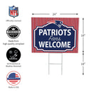 New England Patriots Yard Sign, "Fans Welcome"