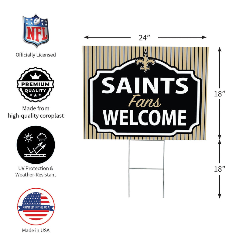 New Orleans Saints Yard Sign, "Fans Welcome"