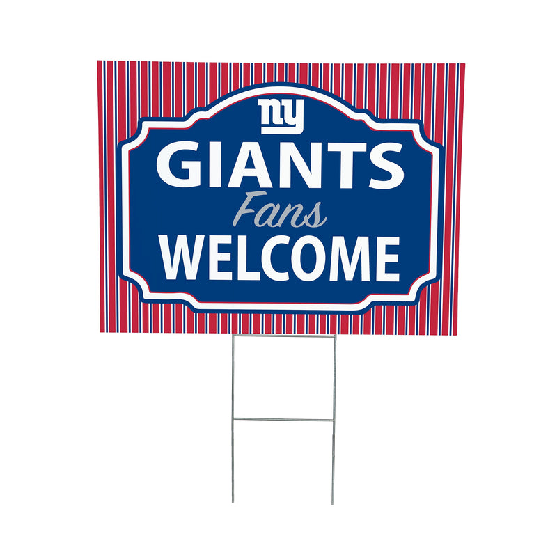 New York Giants Yard Sign, "Fans Welcome"