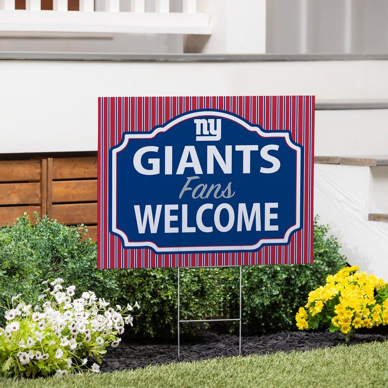 New York Giants Yard Sign, "Fans Welcome"
