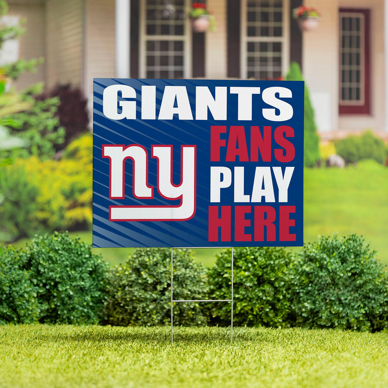 New York Giants Yard Sign "Fans Play Here"