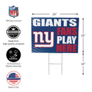 New York Giants Yard Sign "Fans Play Here"