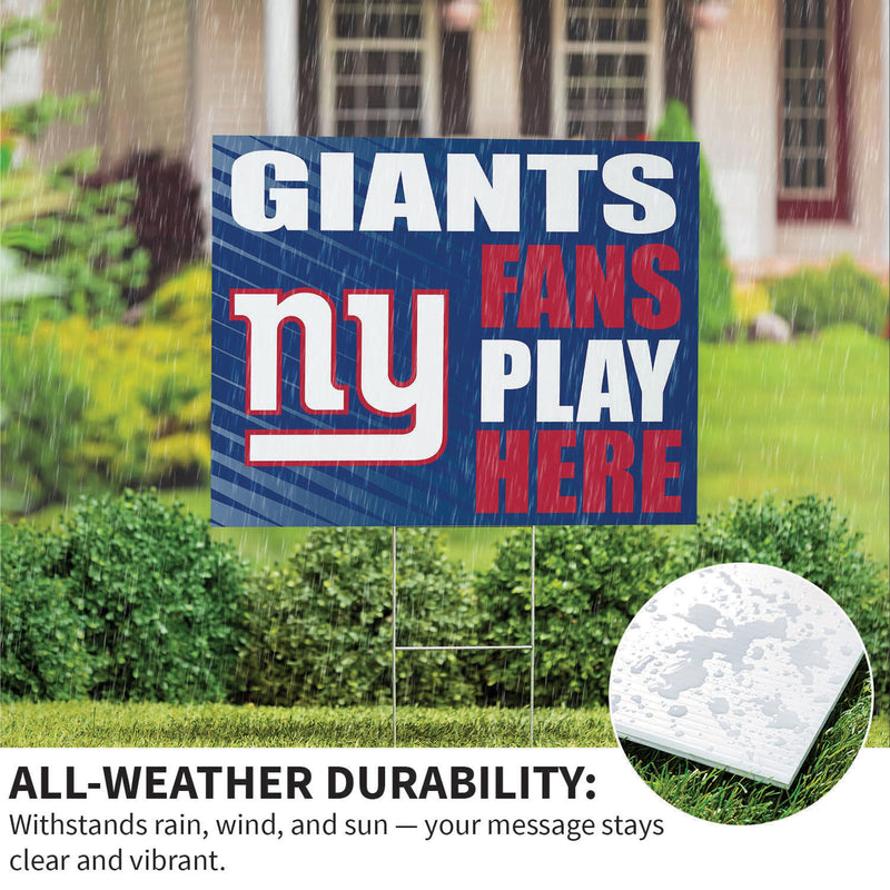 New York Giants Yard Sign "Fans Play Here"