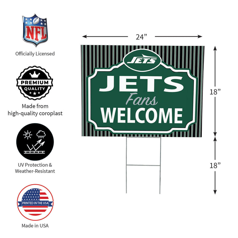New York Jets Yard Sign, "Fans Welcome"