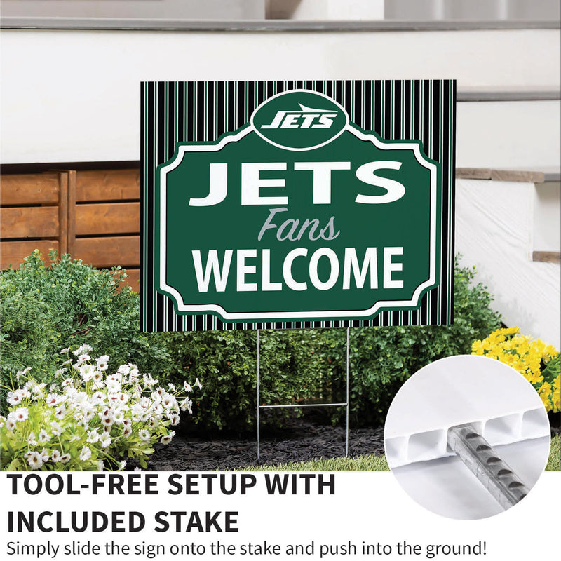 New York Jets Yard Sign, "Fans Welcome"