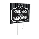 Las Vegas Raiders Yard Sign, "Fans Welcome"