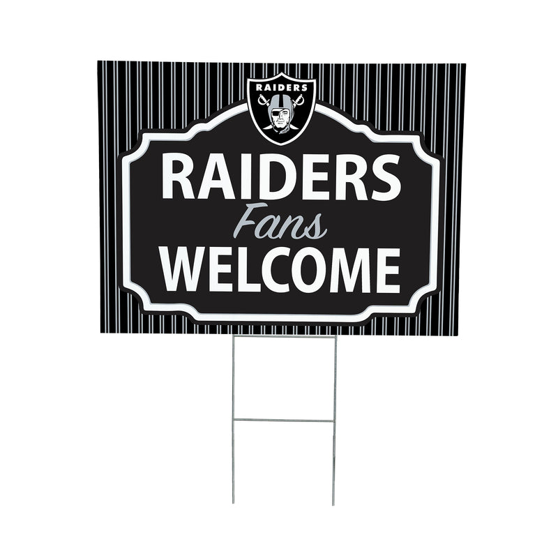 Las Vegas Raiders Yard Sign, "Fans Welcome"