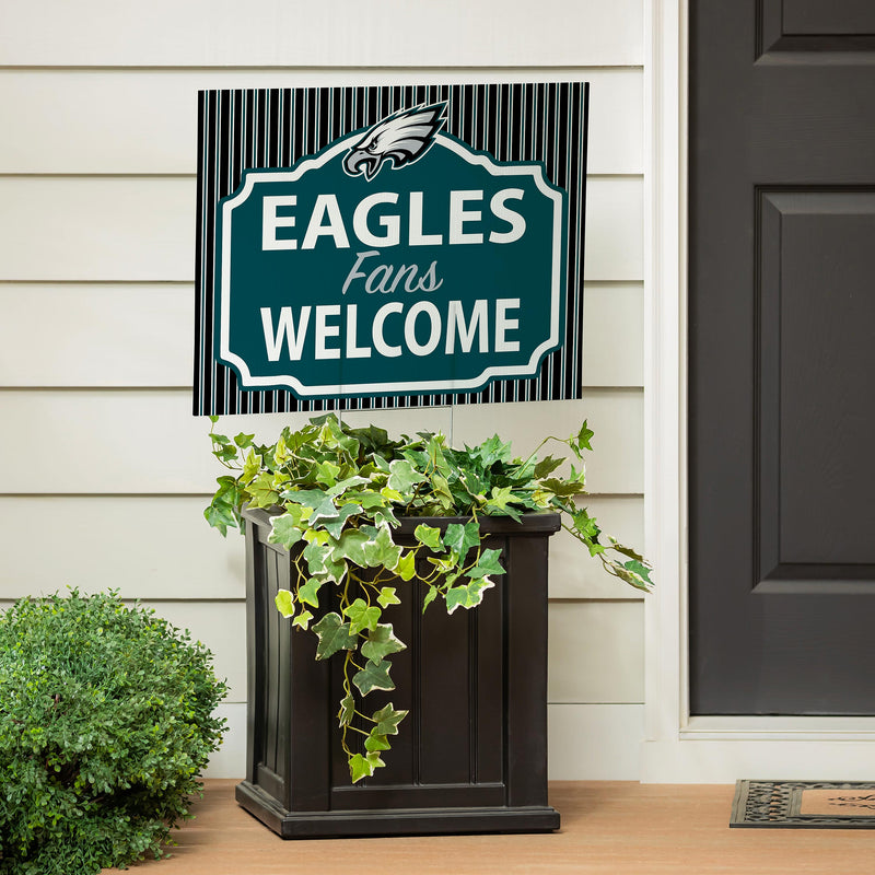 Philadelphia Eagles Yard Sign, "Fans Welcome"