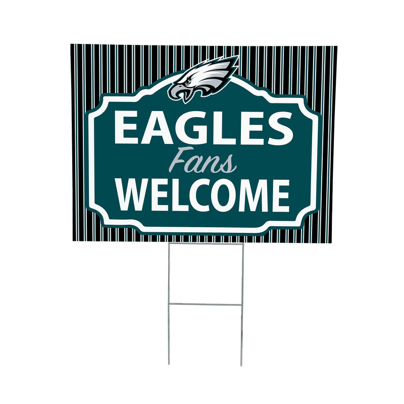 Philadelphia Eagles Yard Sign, "Fans Welcome"