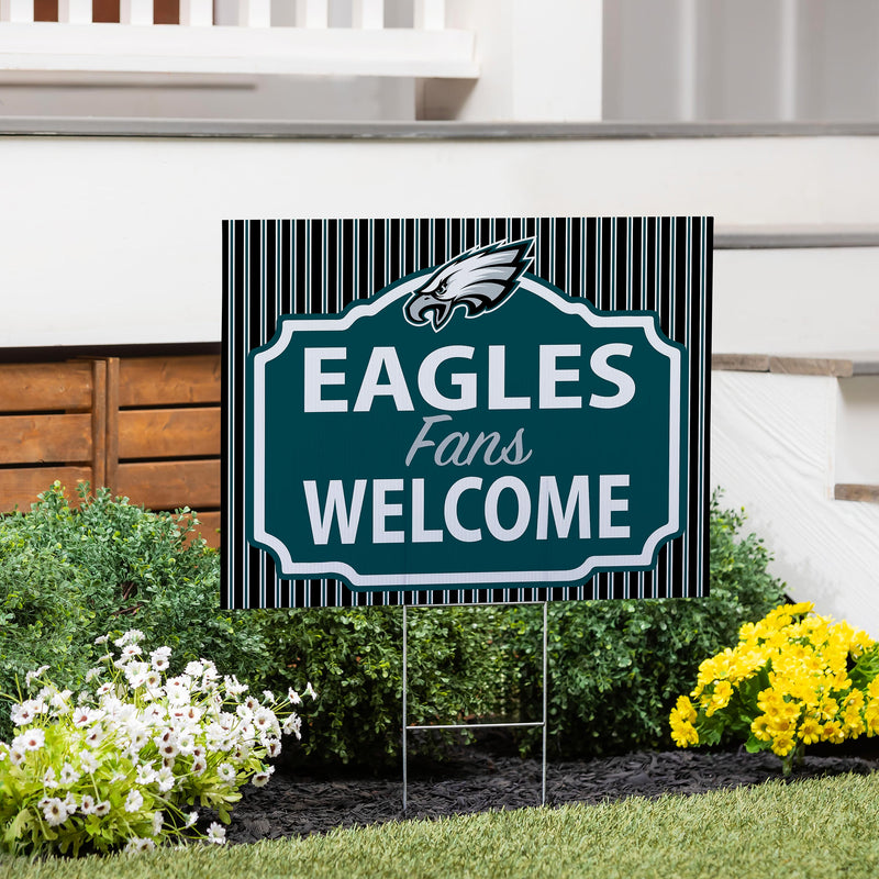 Philadelphia Eagles Yard Sign, "Fans Welcome"
