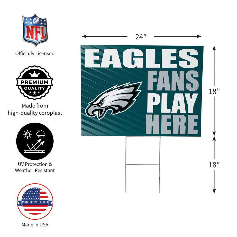 Philadelphia Eagles Yard Sign "Fans Play Here"