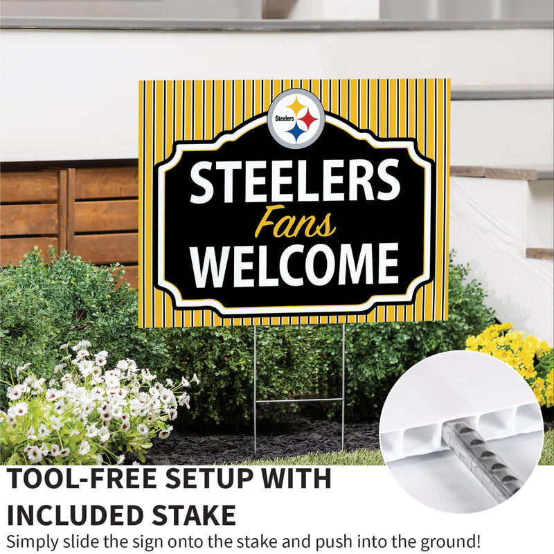 Pittsburgh Steelers Yard Sign, "Fans Welcome"