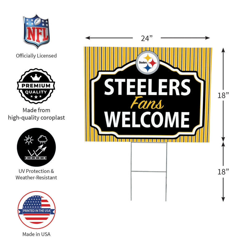 Pittsburgh Steelers Yard Sign, "Fans Welcome"