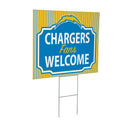 Los Angeles Chargers Yard Sign, "Fans Welcome"