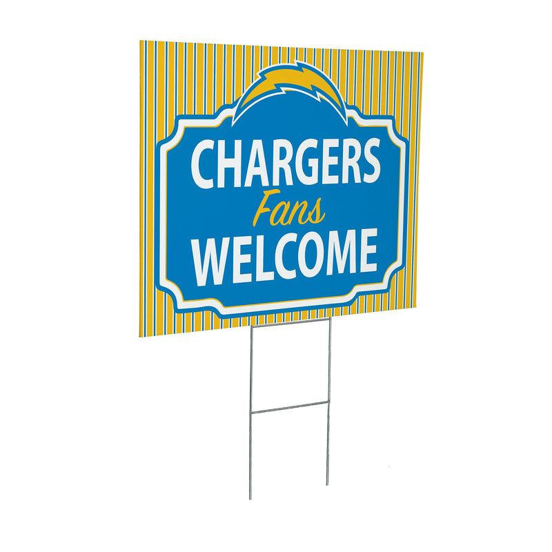 Los Angeles Chargers Yard Sign, "Fans Welcome"