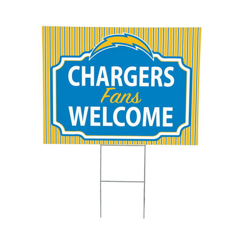Los Angeles Chargers Yard Sign, "Fans Welcome"