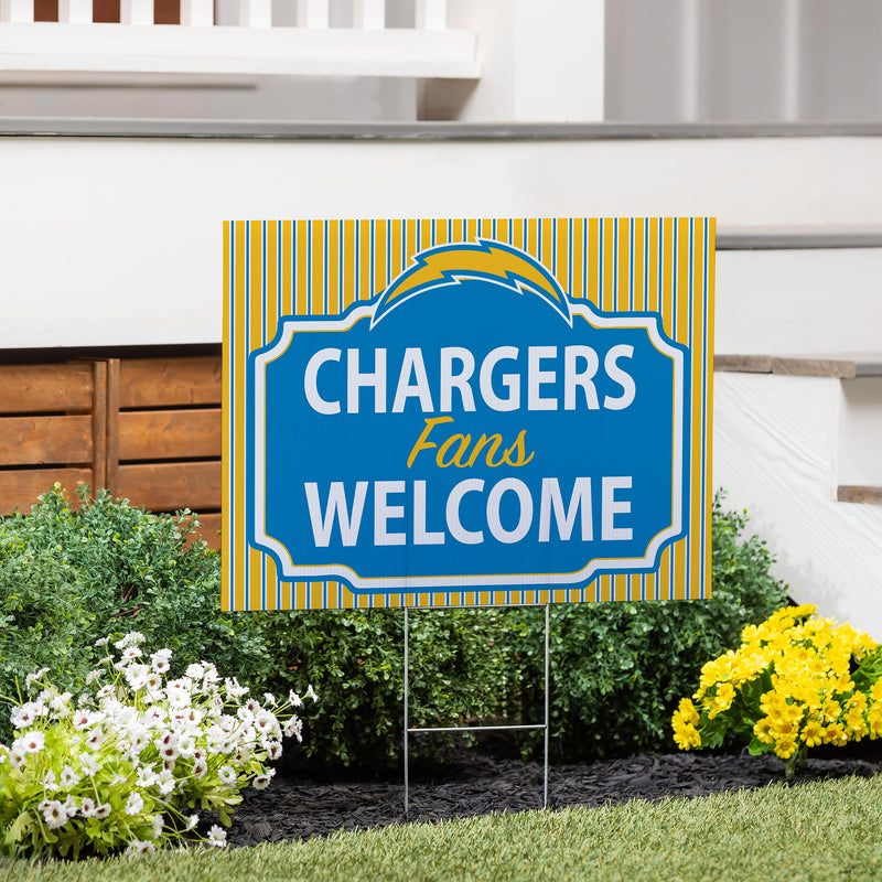 Los Angeles Chargers Yard Sign, "Fans Welcome"