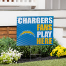 Los Angeles Chargers Yard Sign "Fans Play Here"