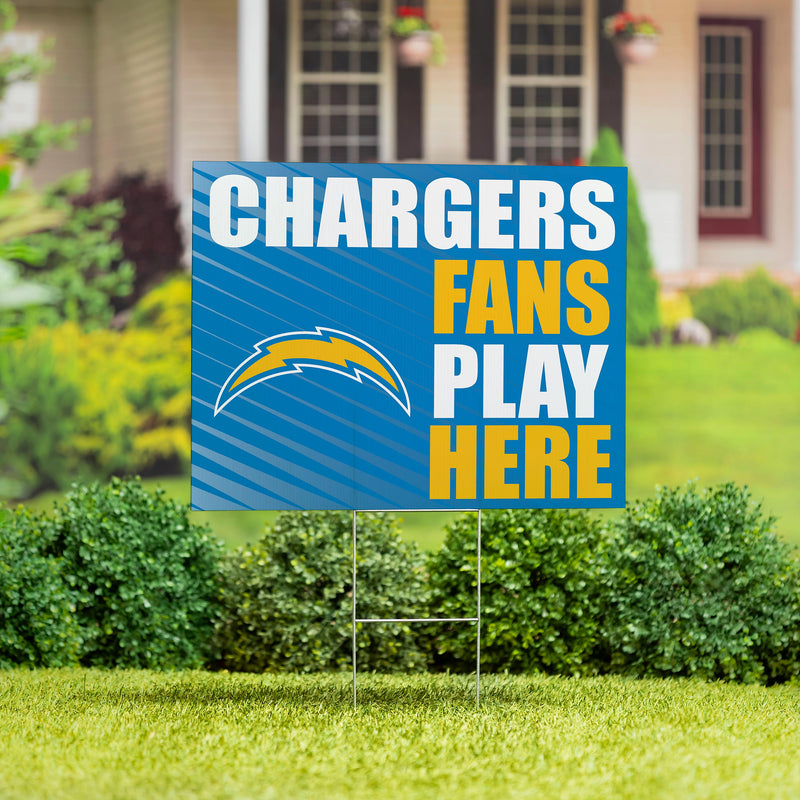 Los Angeles Chargers Yard Sign "Fans Play Here"