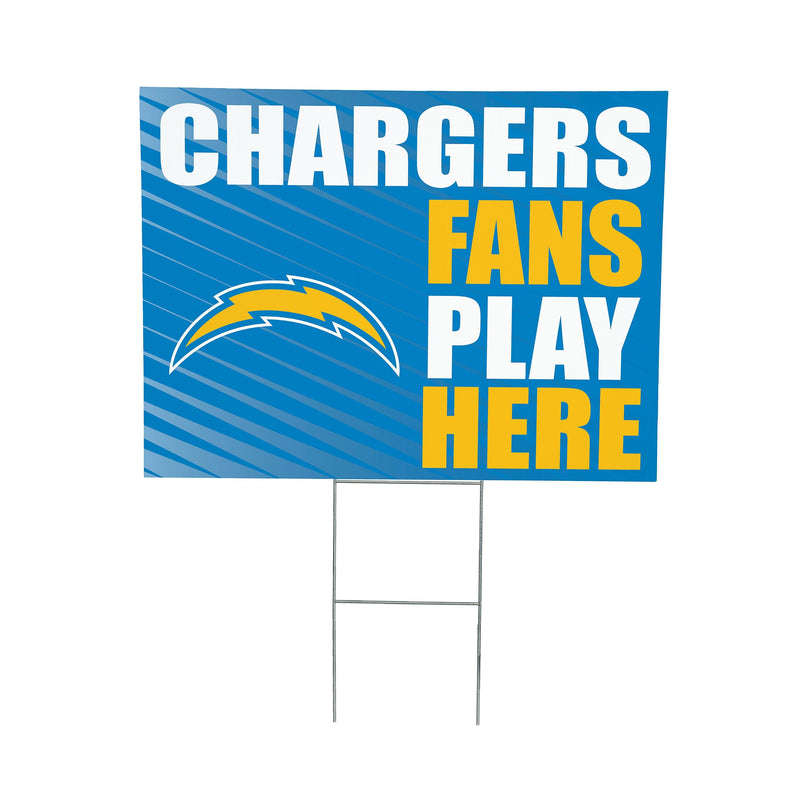 Los Angeles Chargers Yard Sign "Fans Play Here"