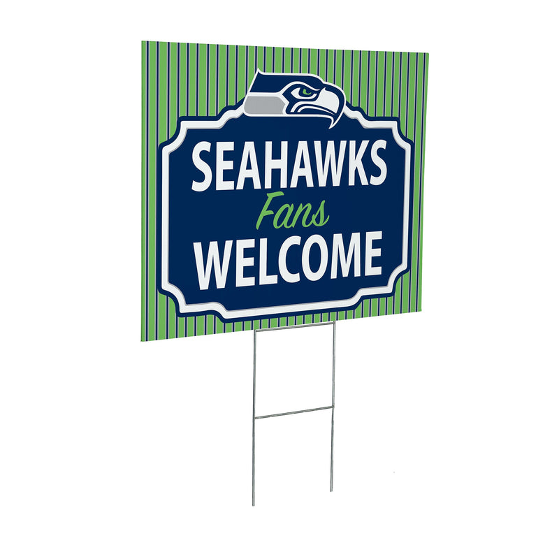 Seattle Seahawks Yard Sign, "Fans Welcome"