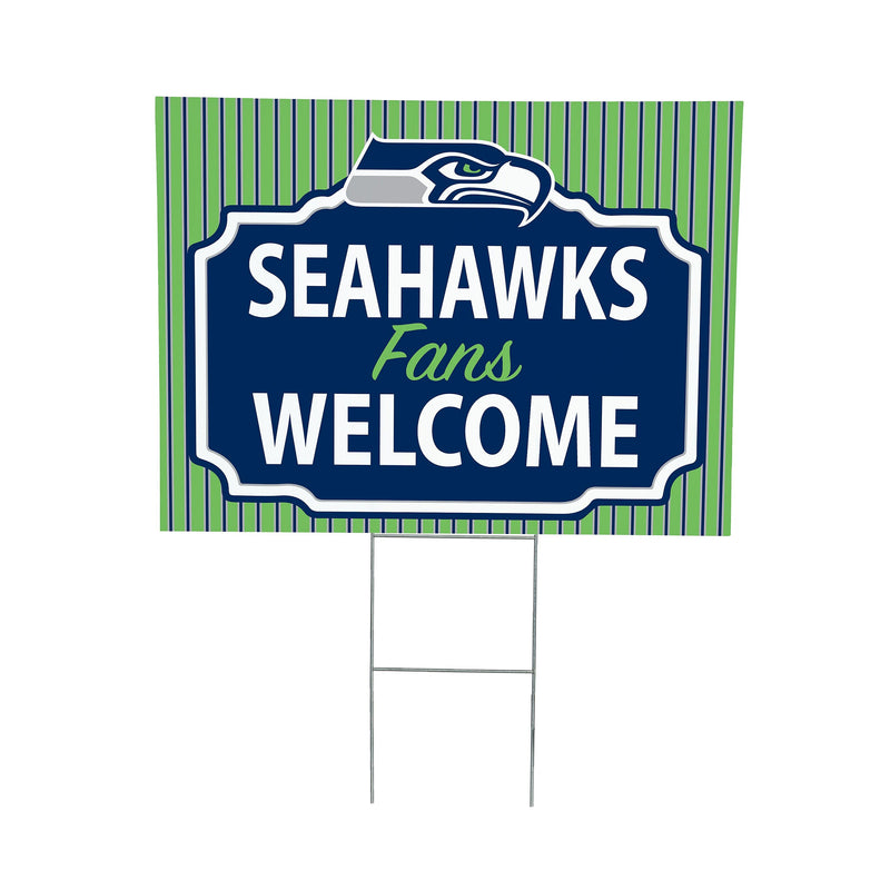 Seattle Seahawks Yard Sign, "Fans Welcome"