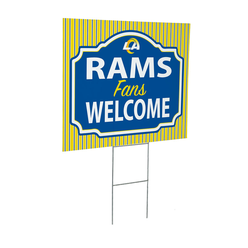 Los Angeles Rams Yard Sign, "Fans Welcome"