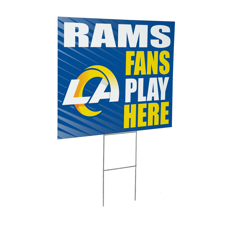 Los Angeles Rams Yard Sign "Fans Play Here"