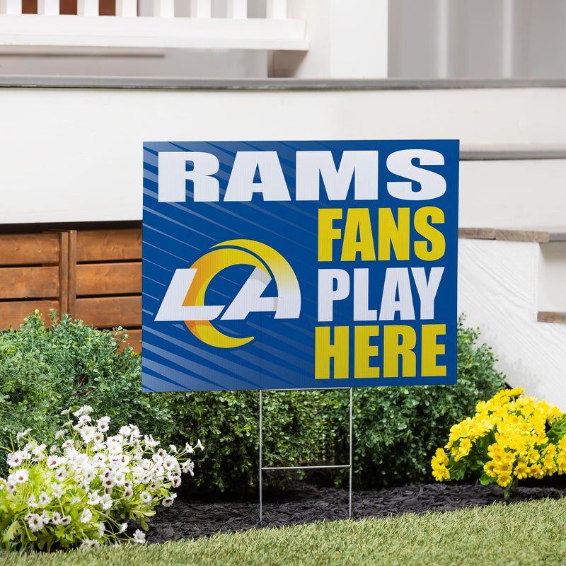 Los Angeles Rams Yard Sign "Fans Play Here"