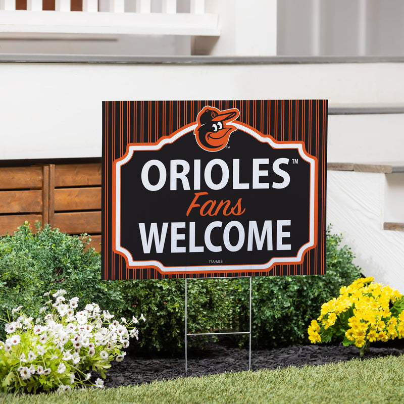 Baltimore Orioles Yard Sign, "Fans Welcome"