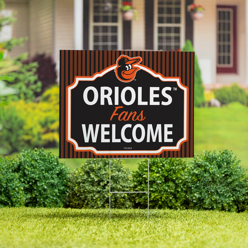 Baltimore Orioles Yard Sign, "Fans Welcome"