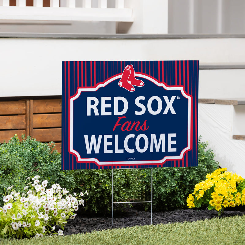 Boston Red Sox Yard Sign, "Fans Welcome"