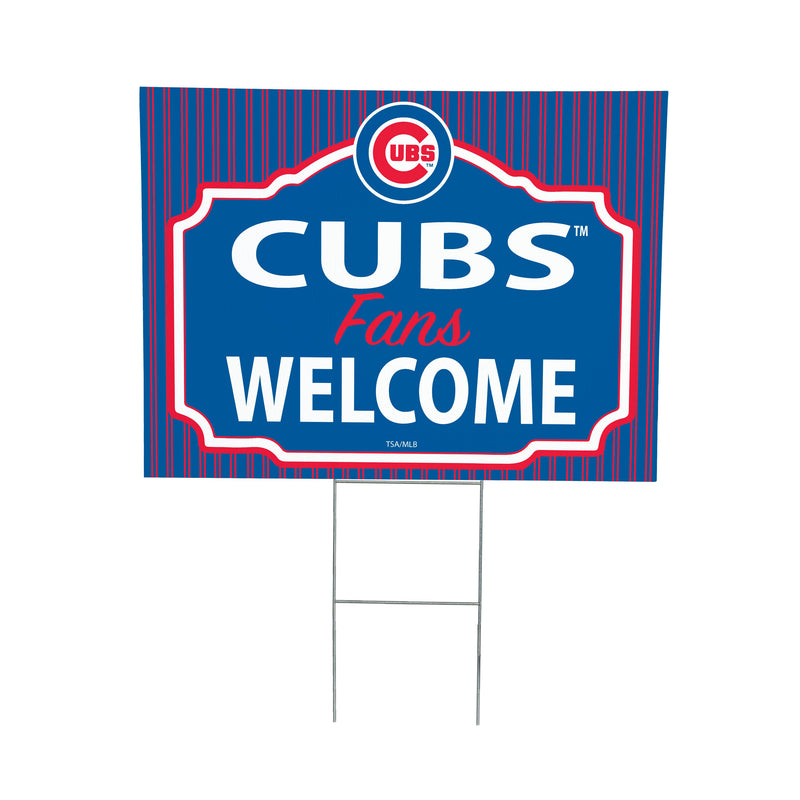 Chicago Cubs Yard Sign, "Fans Welcome"