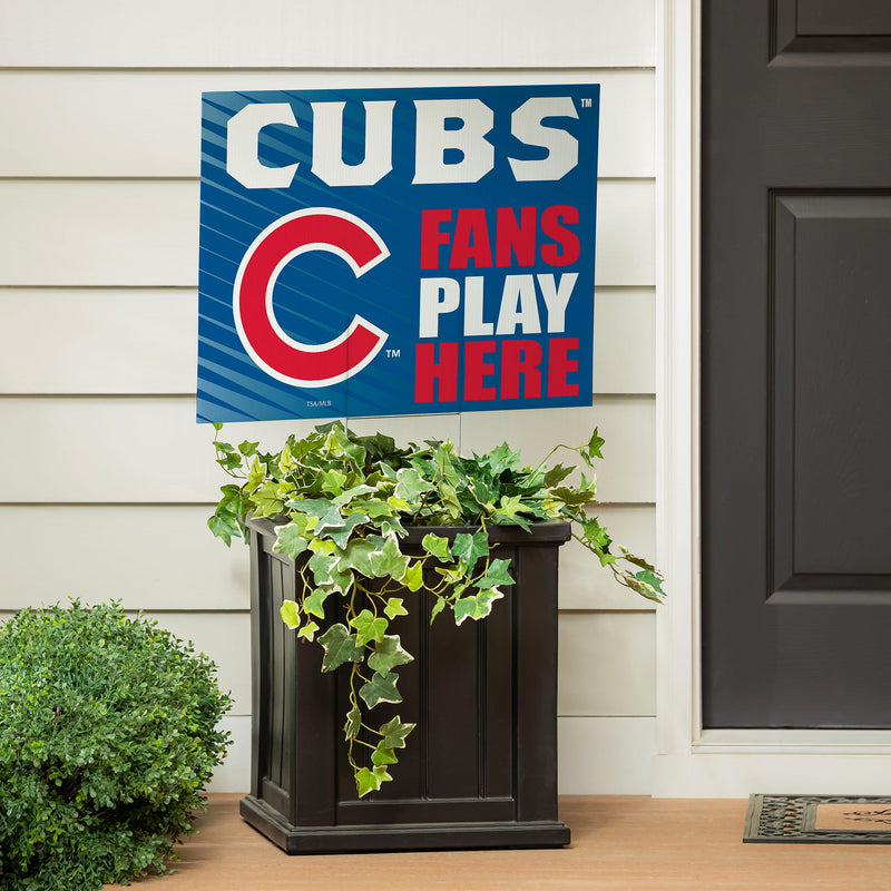 Chicago Cubs Yard Sign "Fans Play Here"