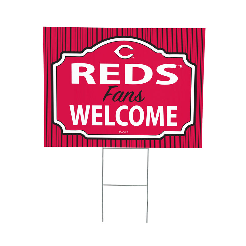 Cincinnati Reds Yard Sign, "Fans Welcome"