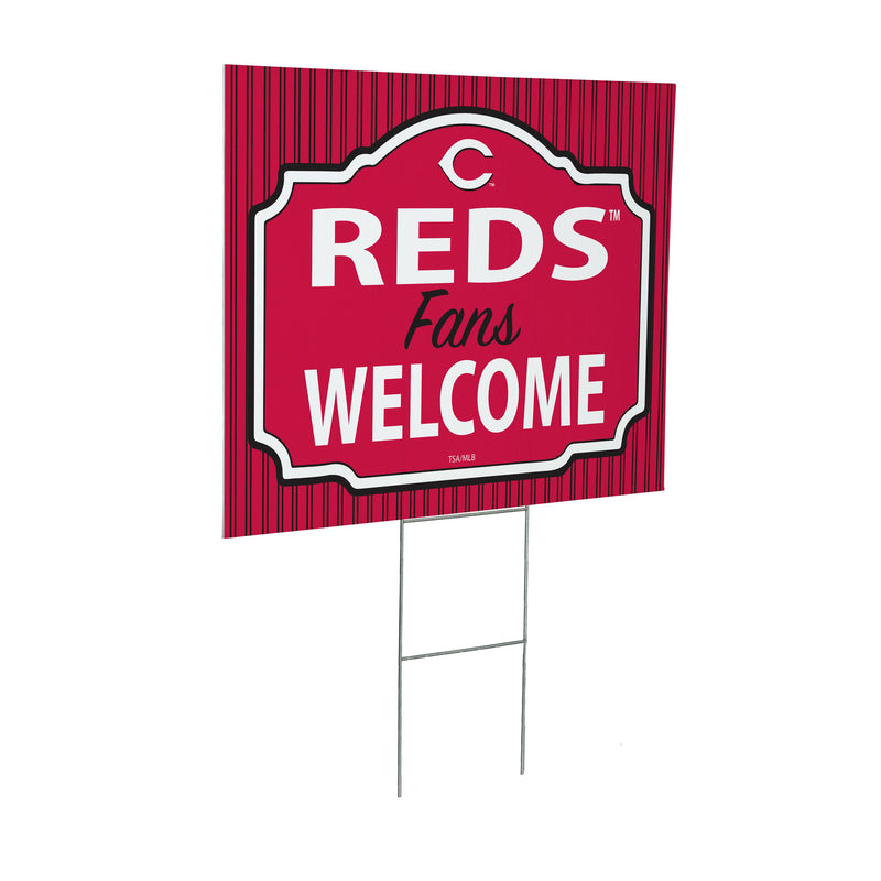 Cincinnati Reds Yard Sign, "Fans Welcome"