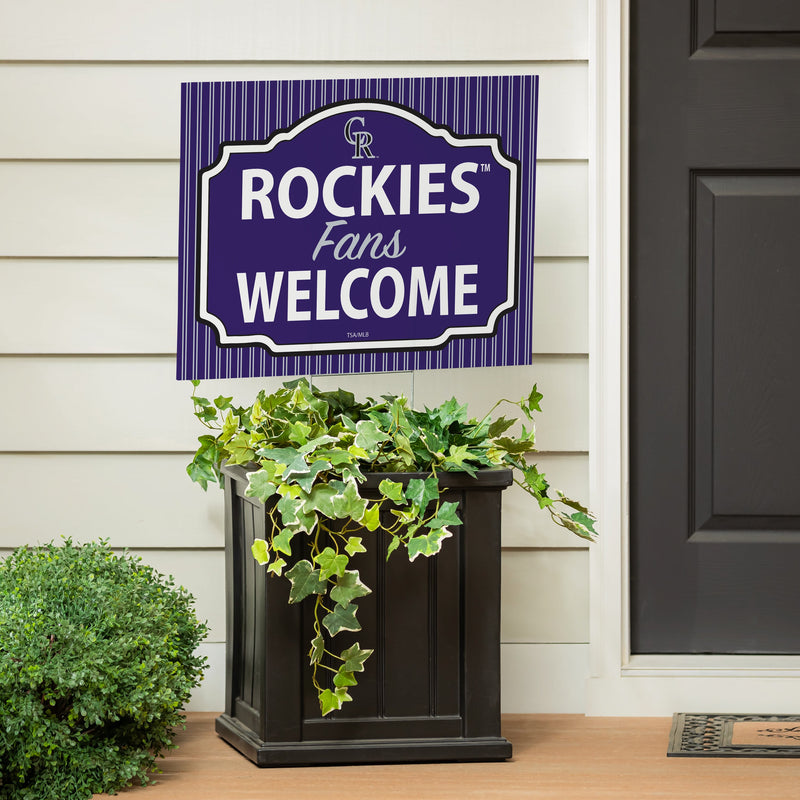 Colorado Rockies Yard Sign, "Fans Welcome"