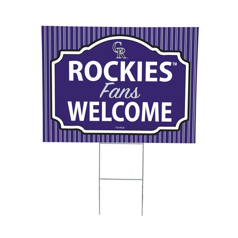 Colorado Rockies Yard Sign, "Fans Welcome"
