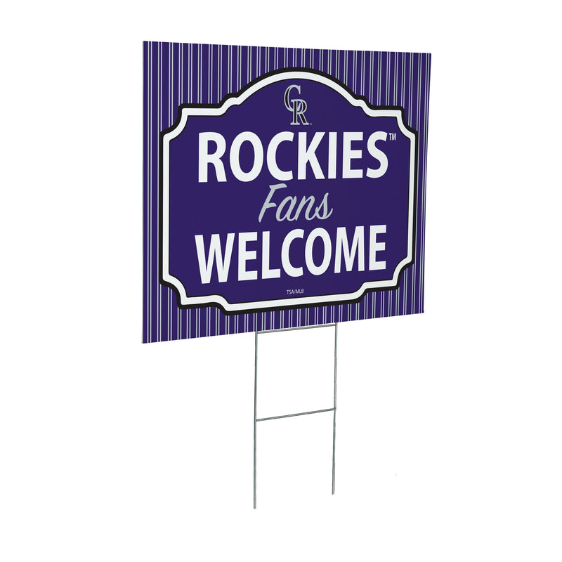 Colorado Rockies Yard Sign, "Fans Welcome"